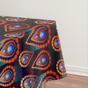 Toalha De Mesa Padrão de Joia Colorida Tipo Paisley