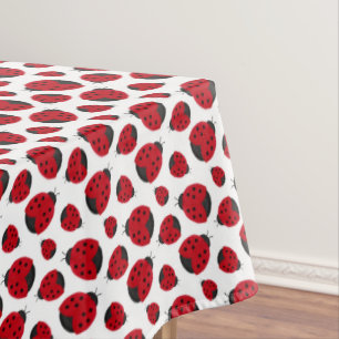 Toalha De Mesa Padrão de Ladybug vermelho