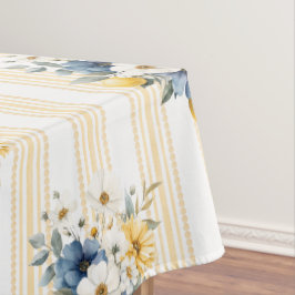 Toalha De Mesa Padrão de limão azul do Mediterrâneo