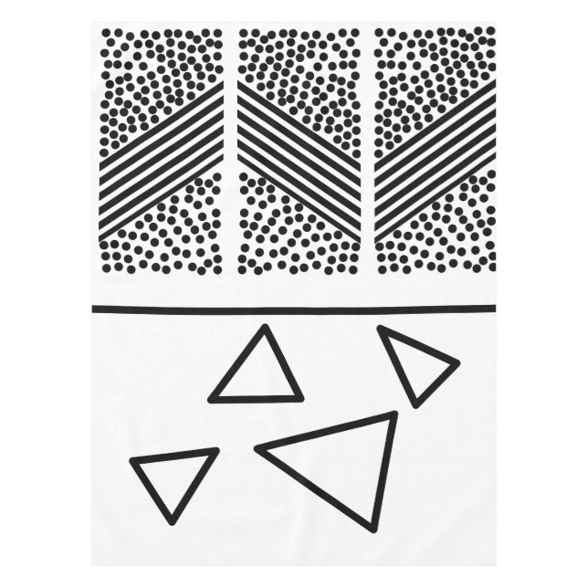 Toalha De Mesa Padrão de Linhas de Triângulo da Pirâmide de Arte  (Frente)