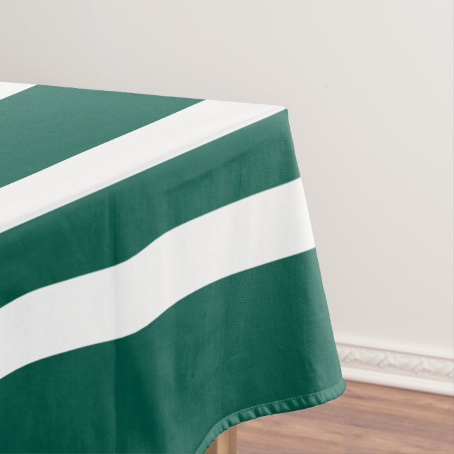 Toalha De Mesa Padrão de Listras Verdes Modernas (Posição Original)