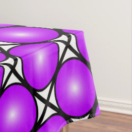Toalha De Mesa Padrão de Malha Preto Branco Pontos Rosa Magenta