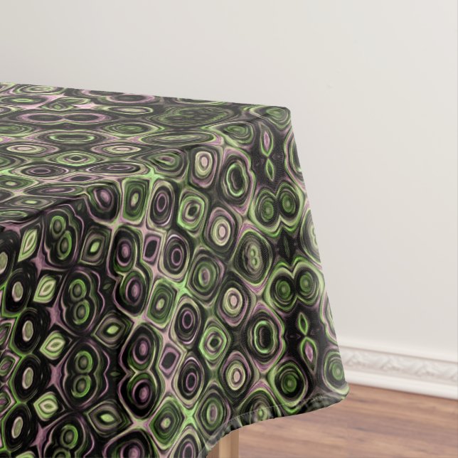 Toalha De Mesa Padrão de Mandala Caleidoscópio Verde e Preto (Posição Original)