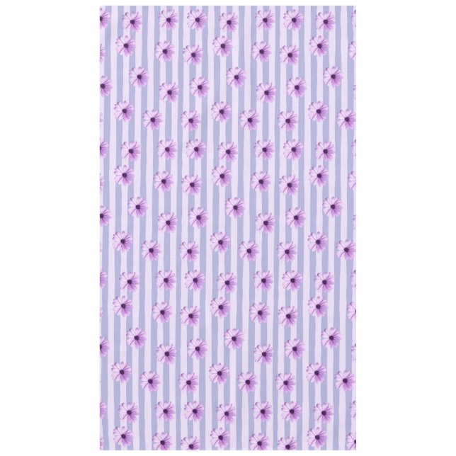 Toalha De Mesa Padrão de Margarida Azul e Roxo (Frente)