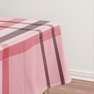 Toalha De Mesa Padrão de moda xadrez rosa e cinza chique Festa