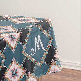 Toalha De Mesa Padrão de Monograma Geométrico Moderno