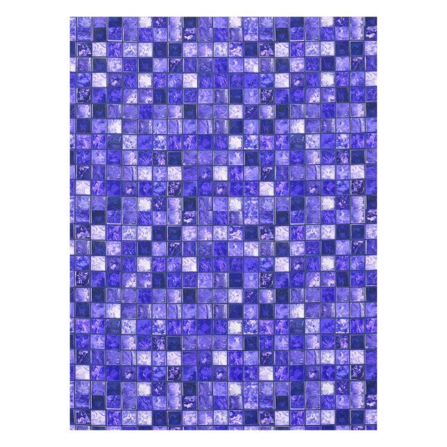 Toalha De Mesa Padrão de mosaico azul (Frente)