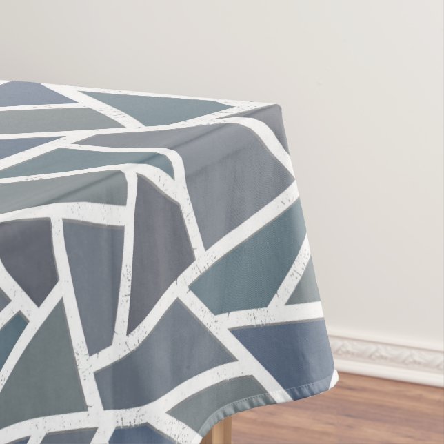 Toalha De Mesa Padrão de mosaico de cinza azul (Posição Original)