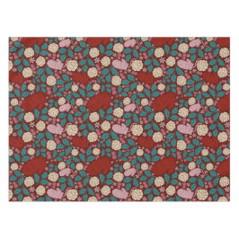 Toalha De Mesa Padrão de Natais vintages Vermelhos Cozy