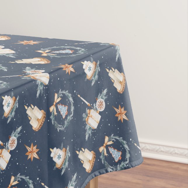 Toalha De Mesa Padrão de Natal Elegante (Posição Original)