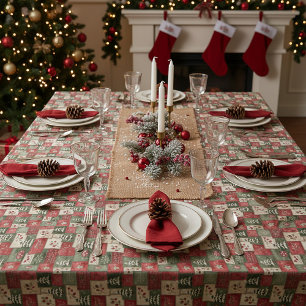Toalha De Mesa Padrão de natal em patchwork country