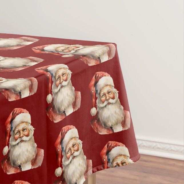 Toalha De Mesa Padrão de Natal retrô do Papai Noel (Posição Original)