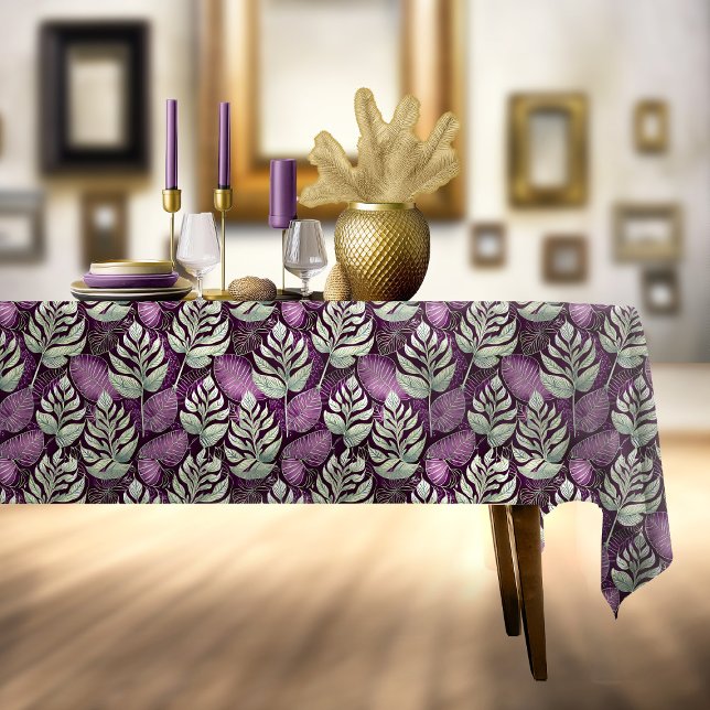 Toalha De Mesa Padrão de Natal Verde Roxo nº 29 ID1009 (Criador carregado)