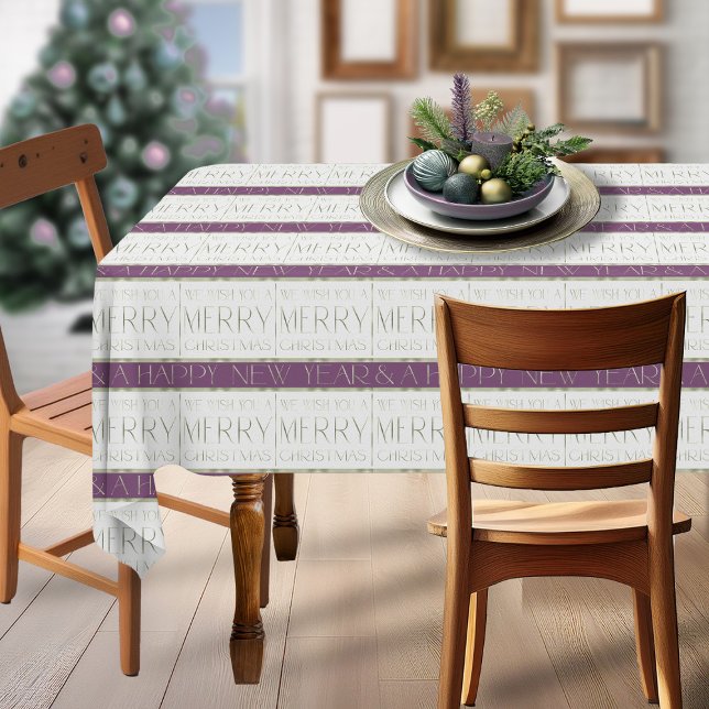 Toalha De Mesa Padrão de Natal Verde Roxo nº 35 ID1009 (Criador carregado)