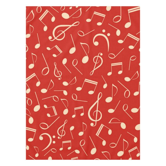 Toalha De Mesa Padrão de notas de música (Frente)