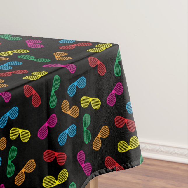 Toalha De Mesa Padrão de óculos de sol clássicos neon (Posição Original)