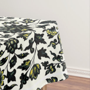 Toalha De Mesa Padrão de Ornamento Floral Vitoriano