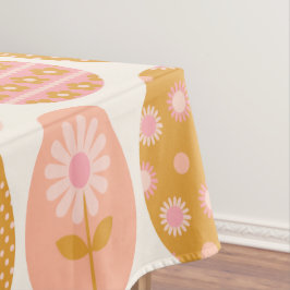 Toalha De Mesa Padrão de Ovo de Páscoa Floral no Amarelo-Rosa-Boh