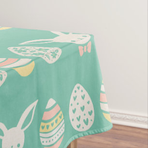 Toalha De Mesa Padrão de Ovos de Páscoa Brancos Verde Pastel de A
