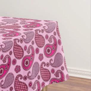 Toalha De Mesa Padrão de Paisley, tons de luz a rosa profundo