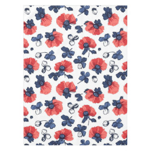 Toalha De Mesa Padrão de papilas de aquarela - Vermelho, Azul e B