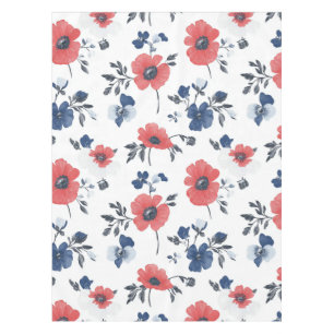 Toalha De Mesa Padrão de papilas de aquarela - Vermelho, Azul e B