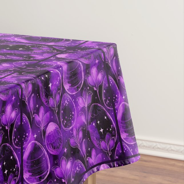 Toalha De Mesa Padrão de Páscoa Gótico Roxo (Posição Original)