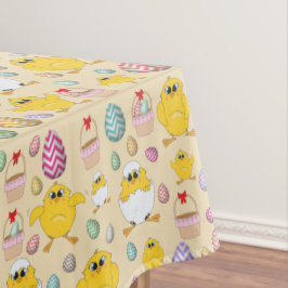 Toalha De Mesa Padrão de Pintinhos de Páscoa