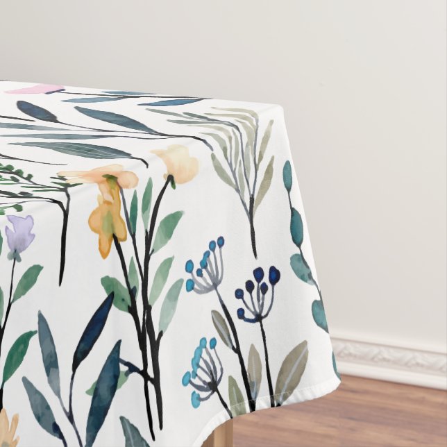 Toalha De Mesa Padrão de Pintura de Flores Selvagens Boho Waterco (Posição Original)