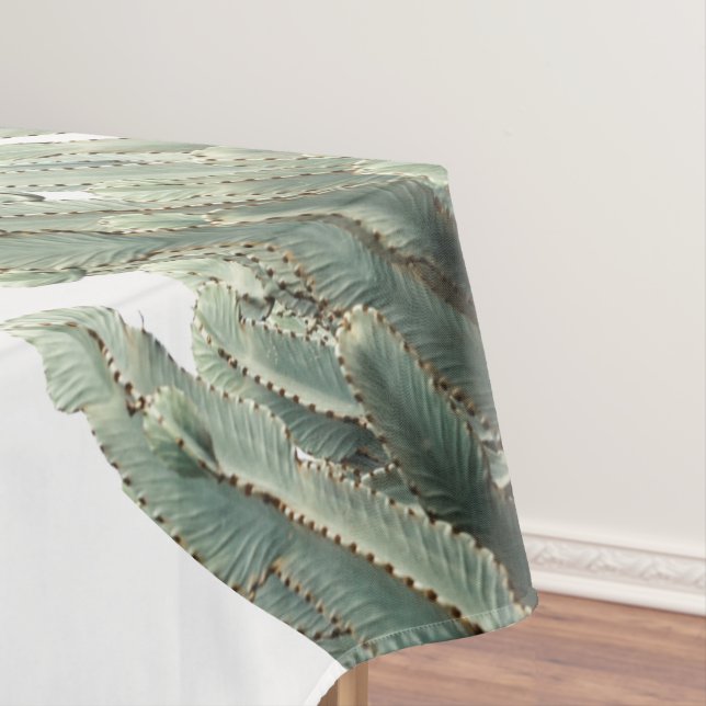 Toalha De Mesa Padrão de Plantas de Cactus Verdes Pálidas (Posição Original)
