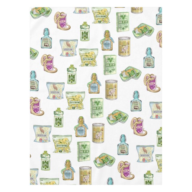 Toalha De Mesa Padrão de poção da bruxa duplo (Frente)