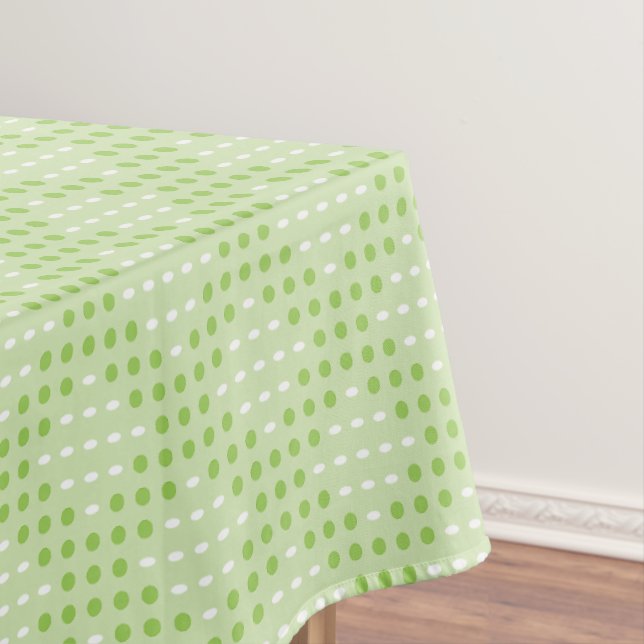 Toalha De Mesa Padrão de pontos verdes e ovais planos (Posição Original)