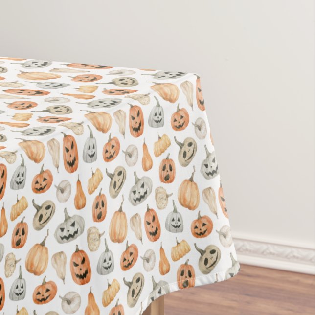 Toalha De Mesa Padrão de Pumpkin de Aquarela Divertida (Posição Original)