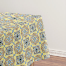 Toalha De Mesa Padrão de quadrados dos círculos azul, castanho e 