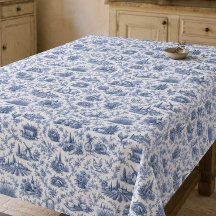 Padrão de ramagem de rosa Toile Francesa Azul no C