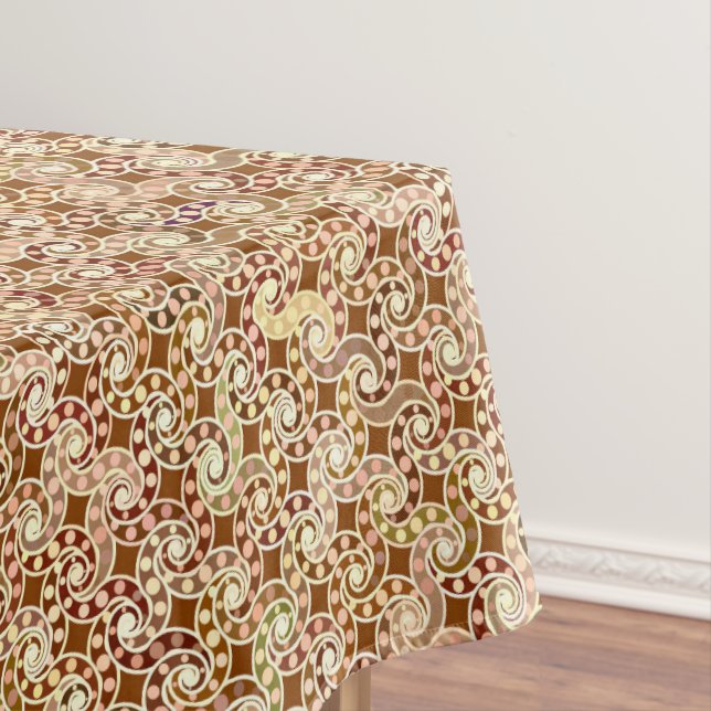 Toalha De Mesa Padrão de redemoinho abstrato - tons de marrom (Posição Original)