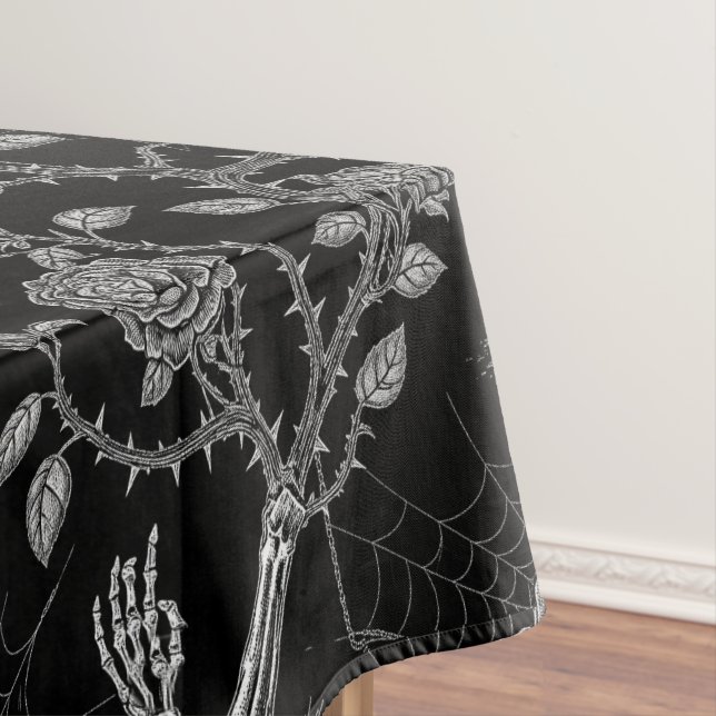 Toalha De Mesa Padrão de Rosa e Osso Gótico (Posição Original)