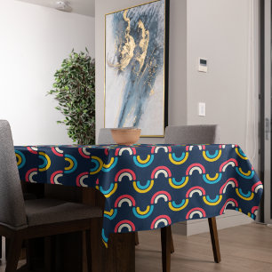 Toalha De Mesa Padrão de semicírculo multicor