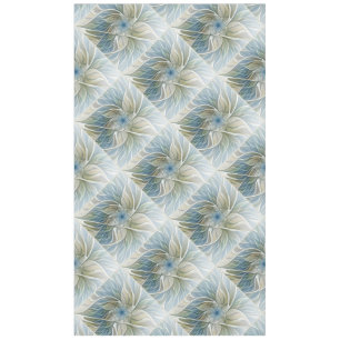 Toalha De Mesa Padrão de Sonho Floral Abstrato Azul Khaki Fracta