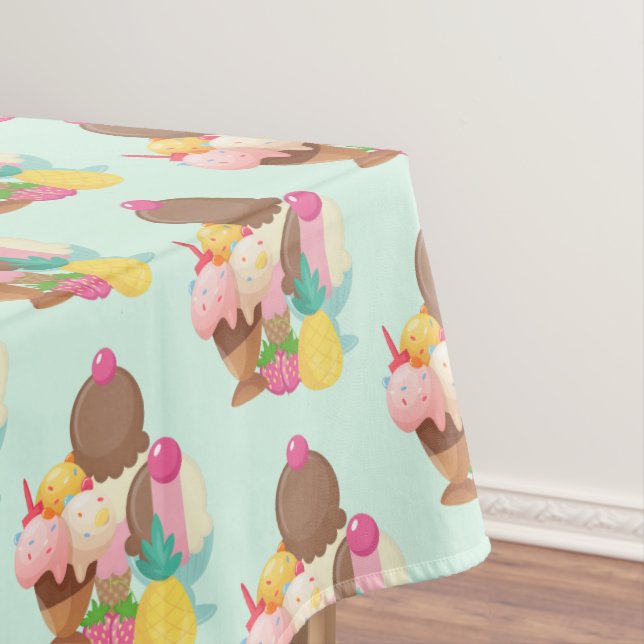 Toalha De Mesa Padrão de Sorvete Cute (Posição Original)