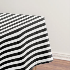 Toalha De Mesa Padrão de Stripe Negra e Branca Estreita