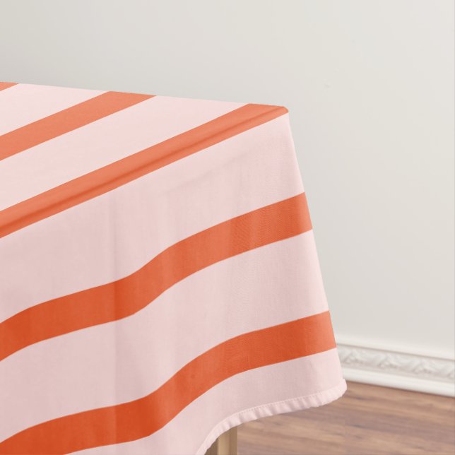 Toalha De Mesa Padrão de Stripe Vermelha e Rosa (Posição Original)