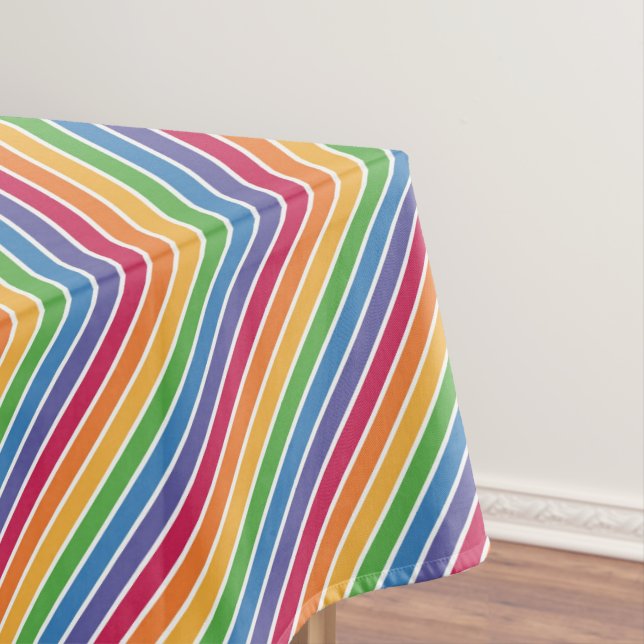 Toalha De Mesa Padrão de Stripes do Arco-Íris (Posição Original)