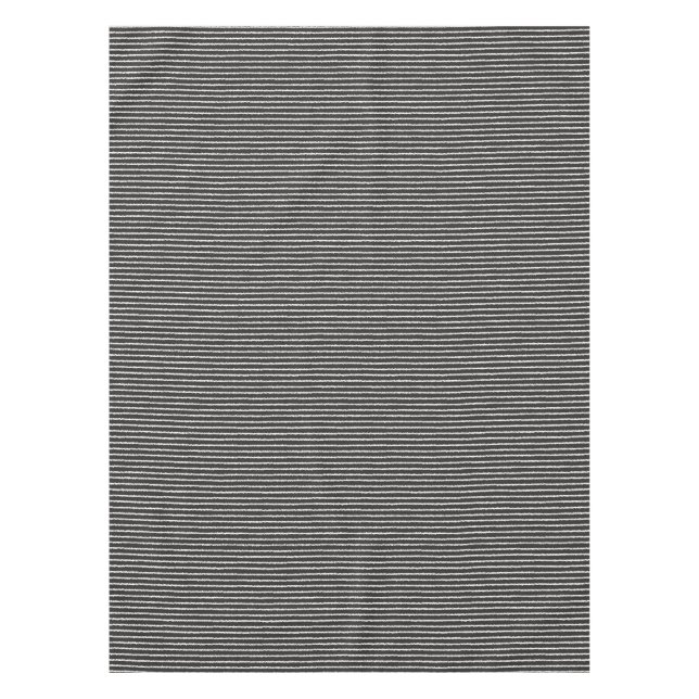 Toalha De Mesa Padrão de Stripes Pretas e Brancas (Frente)
