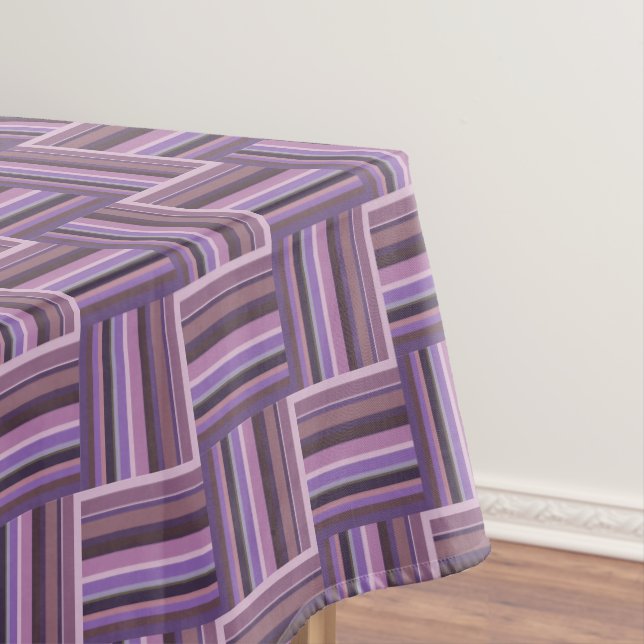 Toalha De Mesa Padrão de tecelagem de faixas de Mauve (Posição Original)