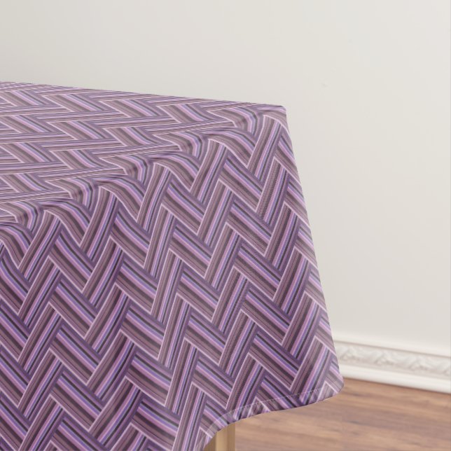 Toalha De Mesa Padrão de tecelagem dupla de faixas de Mauve (Posição Original)