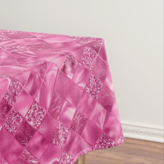 Toalha De Mesa Padrão de tecelagem quadrada de multitextura rosa