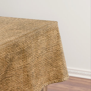 Toalha De Mesa Padrão de Textura de Burlap Rustic Faux