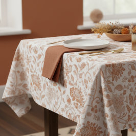 Toalha De Mesa Padrão de Toile de Terracota Floral