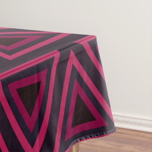 Toalha De Mesa Padrão de Triângulos Rosa (Posição Original)